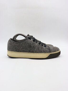 Lanvin DDB1 Gray Wool Lace Up Men's Size UK 6 US 7 Casual Shoes Sneakers